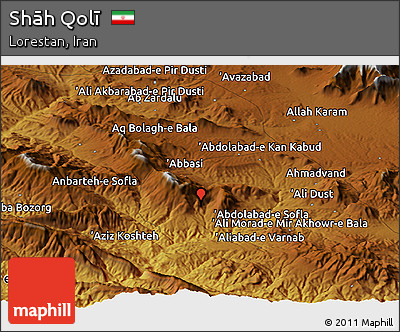 Physical Panoramic Map of Shāh Qolī