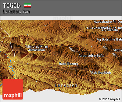 Physical Panoramic Map of Tālīāb