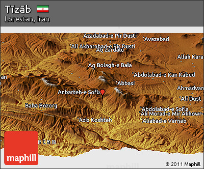Physical Panoramic Map of Tīzāb