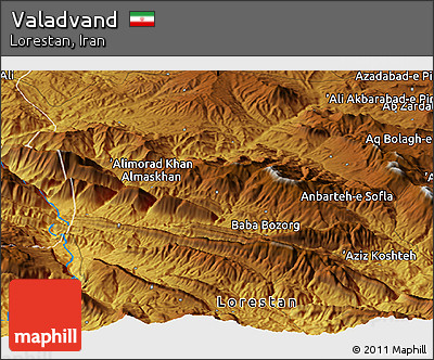 Physical Panoramic Map of Valadvand