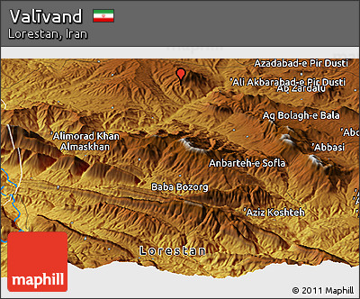 Physical Panoramic Map of Valīvand