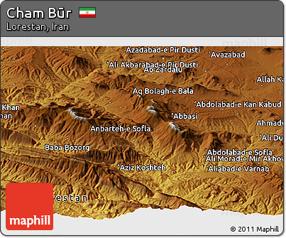 Physical Panoramic Map of Cham Būr