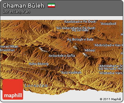Physical Panoramic Map of Chaman Būleh