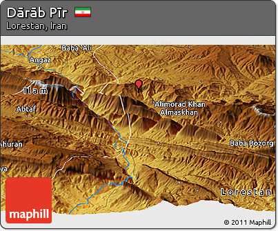Physical Panoramic Map of Dārāb Pīr
