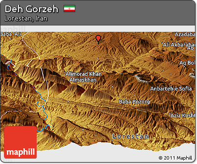 Physical Panoramic Map of Deh Gorzeh