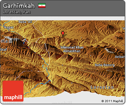 Physical Panoramic Map of Garhīmkah