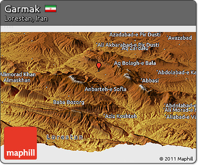 Physical Panoramic Map of Garmak