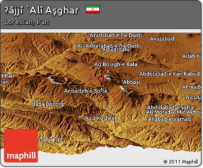 Physical Panoramic Map of Ḩājjī `Alī Aşghar
