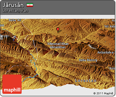 Physical Panoramic Map of Jārusān