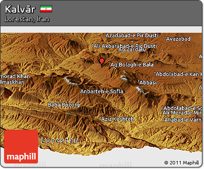 Physical Panoramic Map of Kalvār