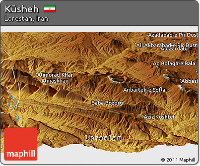 Physical Panoramic Map of Kūsheh