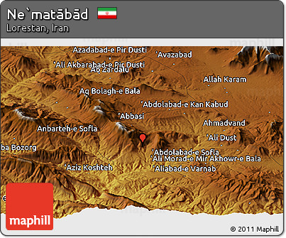 Physical Panoramic Map of Ne`matābād