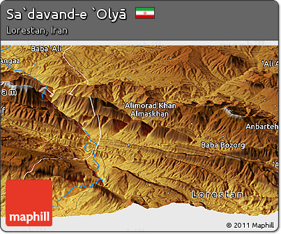 Physical Panoramic Map of Sa`davand-e `Olyā
