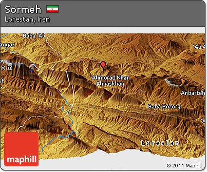 Physical Panoramic Map of Sormeh
