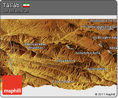 Physical Panoramic Map of Tālīāb