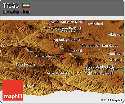 Physical Panoramic Map of Tīzāb