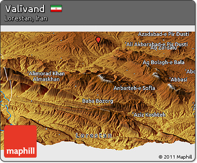Physical Panoramic Map of Valīvand