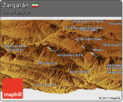 Physical Panoramic Map of Zargarān