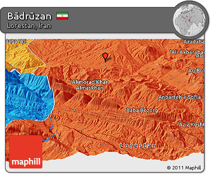 Political Panoramic Map of Bādrūzan
