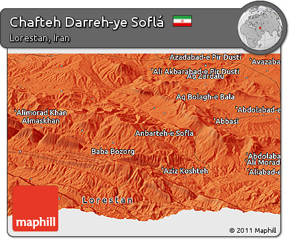 Political Panoramic Map of Chafteh Darreh-ye Soflá