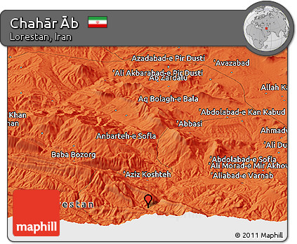 Political Panoramic Map of Chahār Āb
