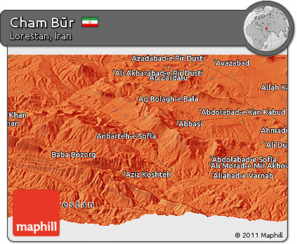 Political Panoramic Map of Cham Būr