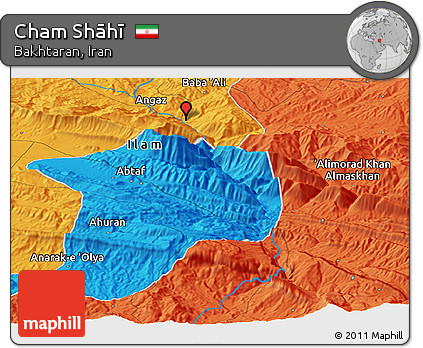 Political Panoramic Map of Cham Shāhī