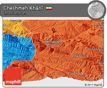 Political Panoramic Map of Cheshmeh Khānī