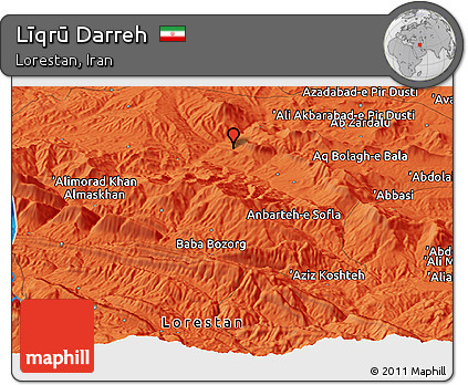 Political Panoramic Map of Līqrū Darreh