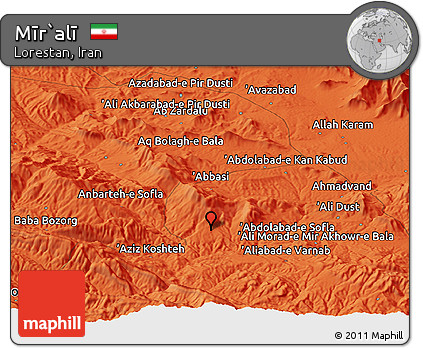 Political Panoramic Map of Mīr`alī