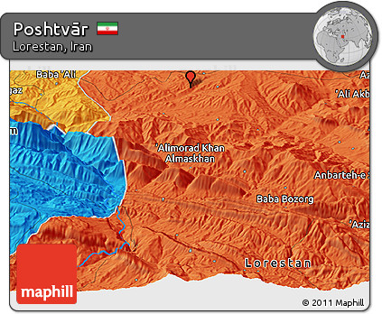 Political Panoramic Map of Poshtvār