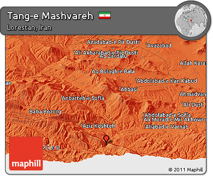 Political Panoramic Map of Tang-e Mashvareh