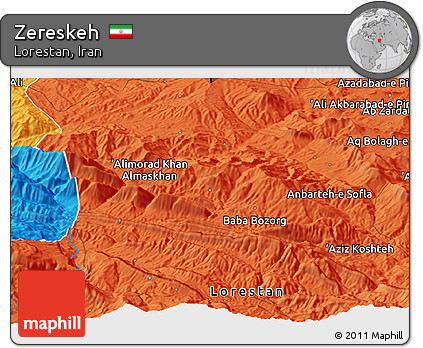 Political Panoramic Map of Zereskeh