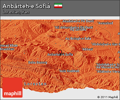 Political Panoramic Map of Anbārteh-e Soflá