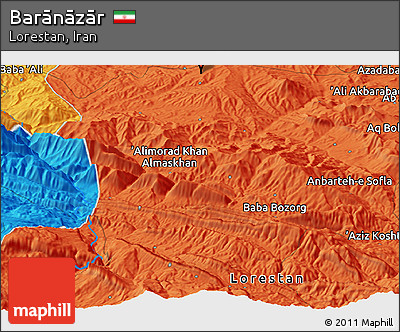 Political Panoramic Map of Barānāzār