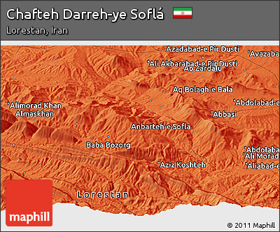 Political Panoramic Map of Chafteh Darreh-ye Soflá