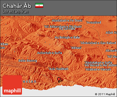 Political Panoramic Map of Chahār Āb
