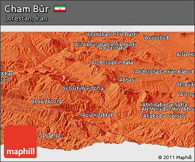 Political Panoramic Map of Cham Būr