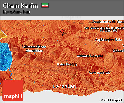 Political Panoramic Map of Cham Karīm
