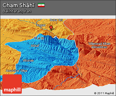 Political Panoramic Map of Cham Shāhī