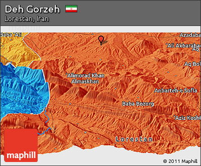 Political Panoramic Map of Deh Gorzeh