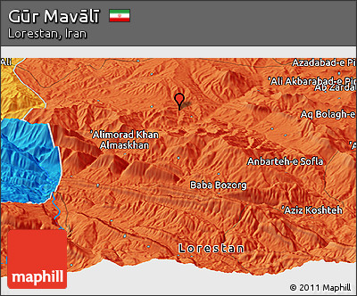 Political Panoramic Map of Gūr Mavālī