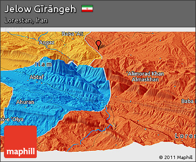 Political Panoramic Map of Jelow Gīrāngeh