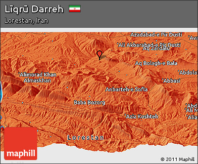 Political Panoramic Map of Līqrū Darreh