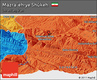 Political Panoramic Map of Mazra`eh-ye Shūkeh
