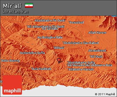 Political Panoramic Map of Mīr`alī