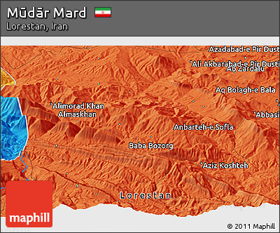 Political Panoramic Map of Mūdār Mard