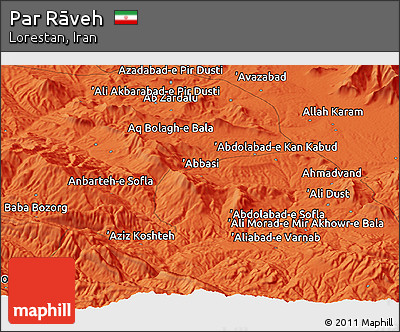 Political Panoramic Map of Par Rāveh
