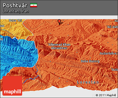 Political Panoramic Map of Poshtvār