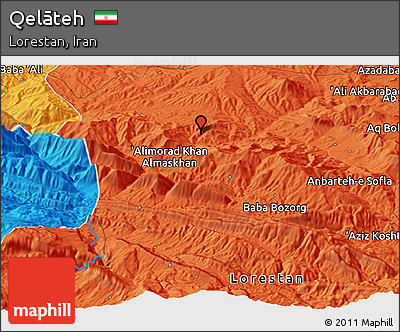 Political Panoramic Map of Qelāteh